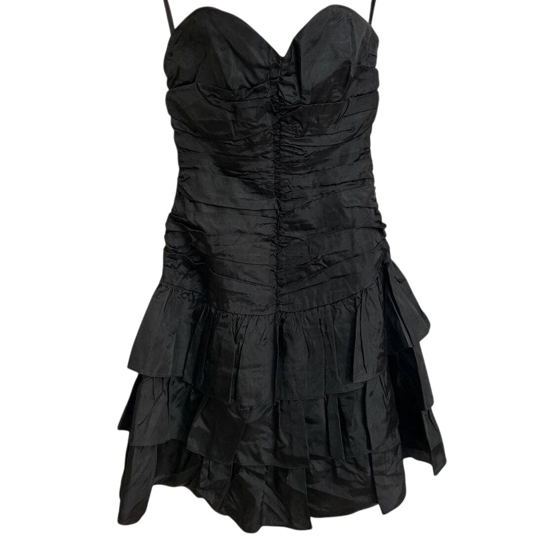Vintage Cricket Alley Boutique Black Strapless Ruffle Party Dress - Size 7
